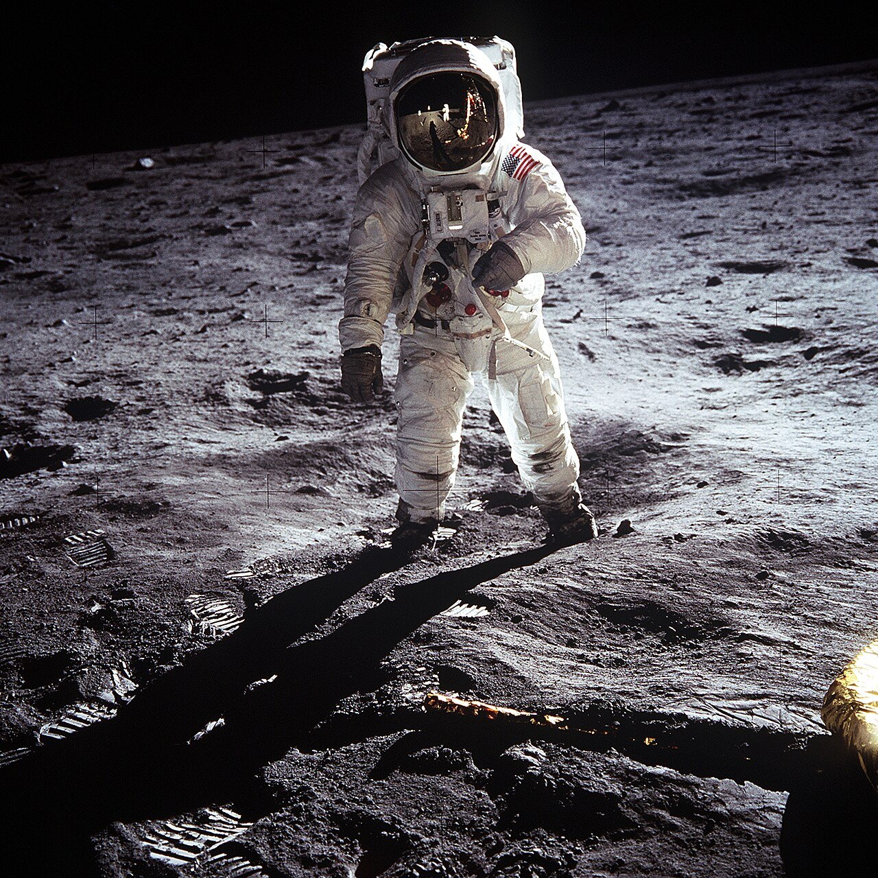 Buzz Aldrin on the Moon, July 20, 1969. Photo: Neil Armstrong, NASA, public domain, via Wikimedia Commons